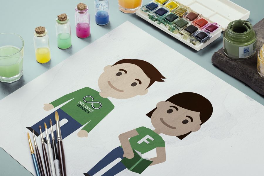 Illustrations vectorielles pour le Inclusive School (COE)